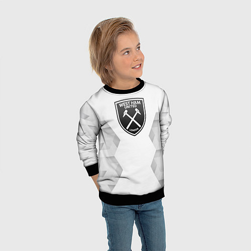 Детский свитшот West Ham white poly / 3D-Черный – фото 3