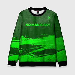 Свитшот детский No Mans Sky - green gradient посередине, цвет: 3D-черный