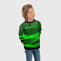 Свитшот детский No Mans Sky - green gradient посередине, цвет: 3D-черный — фото 2