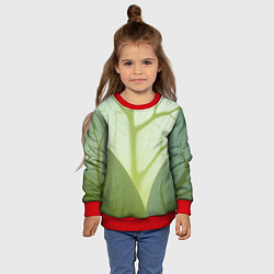 Свитшот детский Макро съемка листа, цвет: 3D-красный — фото 2