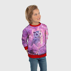 Свитшот детский Сова в весенних цветах, цвет: 3D-красный — фото 2