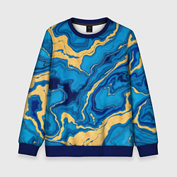 Детский свитшот Синий мрамор с золотом