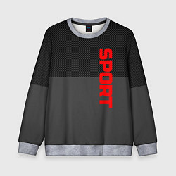 Свитшот детский Sport красными на сером, цвет: 3D-меланж