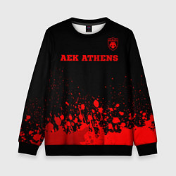 Свитшот детский AEK Athens - red gradient посередине, цвет: 3D-черный
