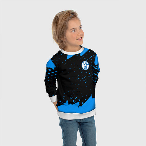 Детский свитшот Schalke 04 fc blue color / 3D-Белый – фото 3