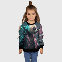 Свитшот детский Cyberpunk panda, цвет: 3D-черный — фото 2