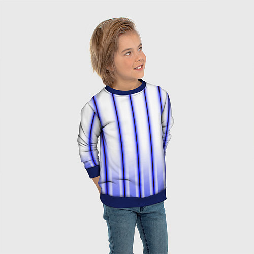 Детский свитшот Striped suit / 3D-Синий – фото 3