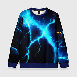 Детский свитшот Голубой разлом из молний