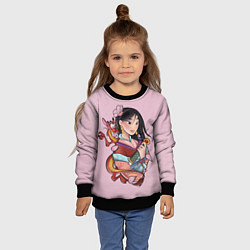 Свитшот детский Красивая Мулан и Мушу - big pictures, цвет: 3D-черный — фото 2