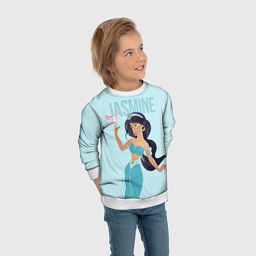 Детский свитшот Jasmine princess - big pictures / 3D-Белый – фото 3