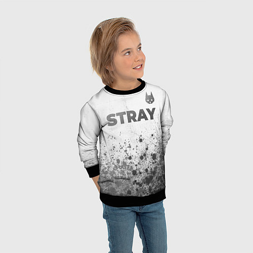 Детский свитшот Stray - white gradient посередине / 3D-Черный – фото 3