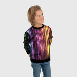 Свитшот детский Неоновый и переливающийся киберпанк узор, цвет: 3D-черный — фото 2