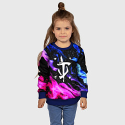 Свитшот детский Doom flame neon, цвет: 3D-синий — фото 2