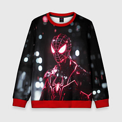 Свитшот детский Человек-паук в красно-черном костюме, цвет: 3D-красный