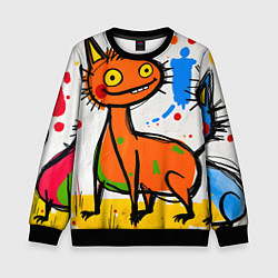 Свитшот детский Смешные зверята, цвет: 3D-черный