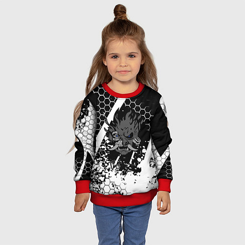 Детский свитшот Samurai соты краски / 3D-Красный – фото 4