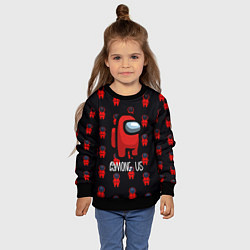 Свитшот детский Игра в кальмара x амонг ас, цвет: 3D-черный — фото 2