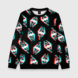 Свитшот детский Skyrim glitch logo patten, цвет: 3D-черный