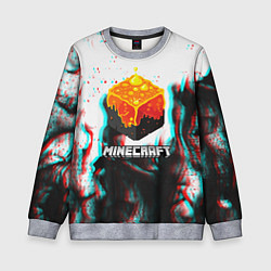Свитшот детский Minecraft glitch, цвет: 3D-меланж