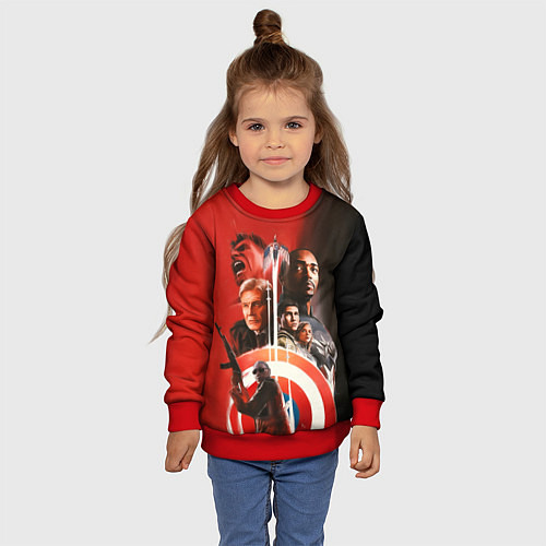 Детский свитшот Капитан Америка Новый мир / 3D-Красный – фото 4