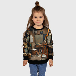 Свитшот детский Мастерская художника, цвет: 3D-черный — фото 2