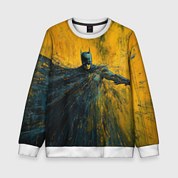 Свитшот детский Бэтмен нарисованный кистью, цвет: 3D-белый