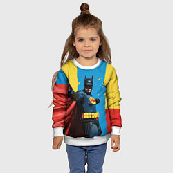 Свитшот детский Бэтмен предупреждает, цвет: 3D-белый — фото 2