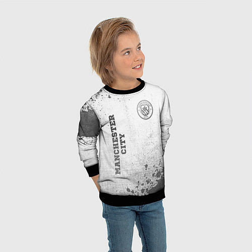 Детский свитшот Manchester City - white gradient вертикально / 3D-Черный – фото 3