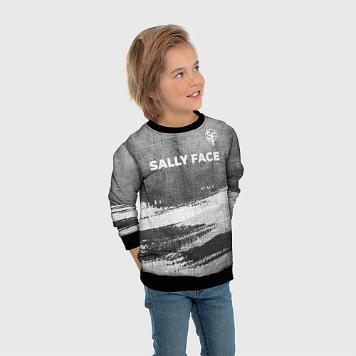 Детский свитшот Sally Face - grey gradient посередине / 3D-Черный – фото 3