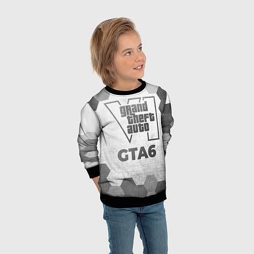 Детский свитшот GTA6 - white gradient / 3D-Черный – фото 3