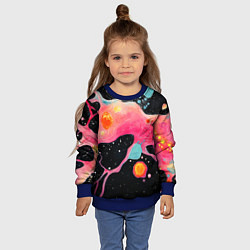 Свитшот детский Розовая текстура в черном, цвет: 3D-синий — фото 2