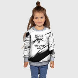 Свитшот детский Ведьмак stripes, цвет: 3D-меланж — фото 2