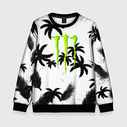 Свитшот детский Monster energy пальмы, цвет: 3D-черный