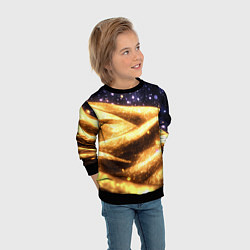 Свитшот детский Золотая текстура и синее небо, цвет: 3D-черный — фото 2