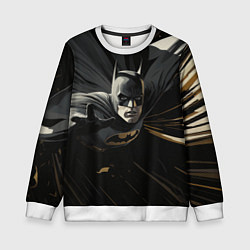 Свитшот детский Бэтмен черный плащ, цвет: 3D-белый