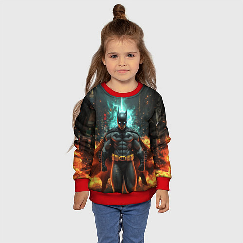 Детский свитшот Бэтмен эпик / 3D-Красный – фото 4