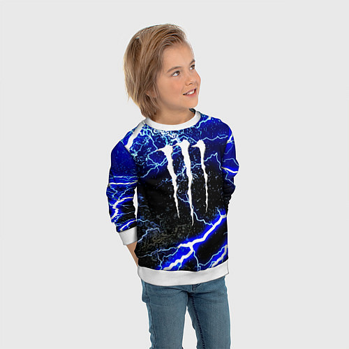 Детский свитшот Monster storm energy / 3D-Белый – фото 3