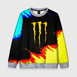 Свитшот детский Monster energy огненные краски, цвет: 3D-меланж