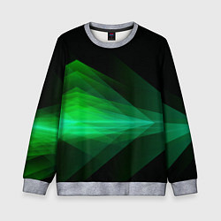 Детский свитшот Неоновая зеленая абстракция на черном фоне