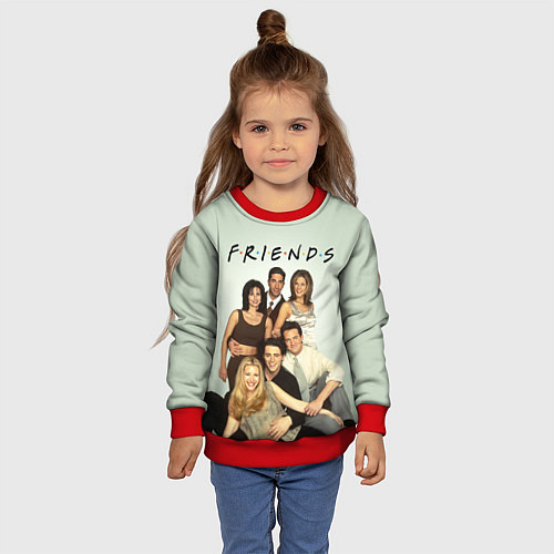 Детский свитшот Американский сериал - Друзья / 3D-Красный – фото 4