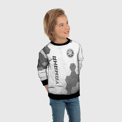 Детский свитшот Yamaha - white gradient вертикально / 3D-Черный – фото 3