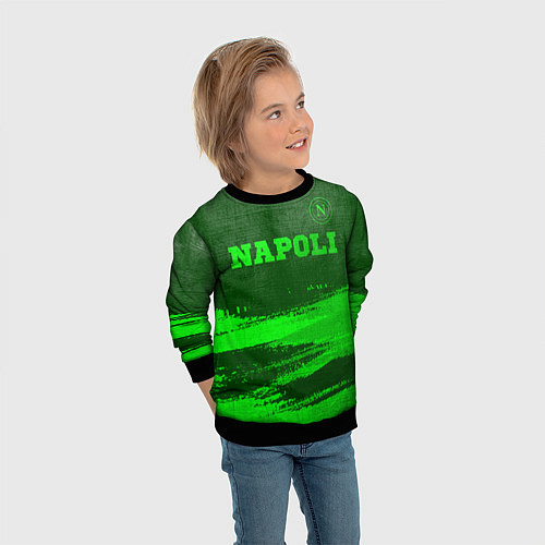 Детский свитшот Napoli - green gradient посередине / 3D-Черный – фото 3