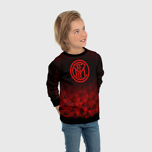 Детский свитшот Inter red poly / 3D-Черный – фото 3