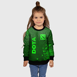 Свитшот детский Dota - green gradient вертикально, цвет: 3D-черный — фото 2