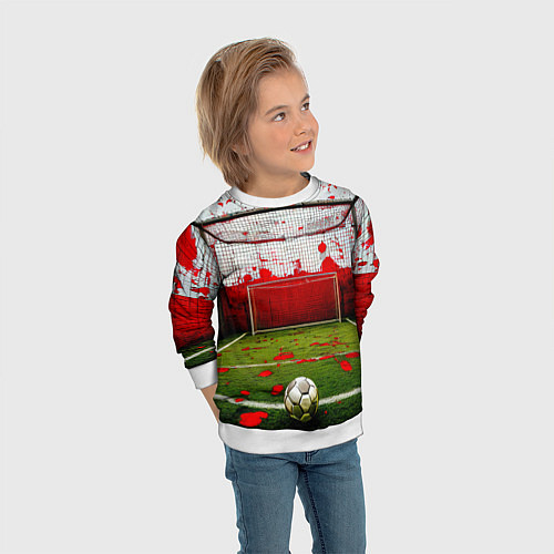 Детский свитшот Мини-футбол / 3D-Белый – фото 3