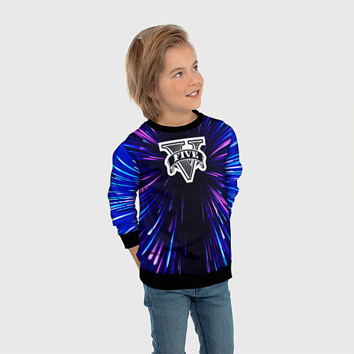 Детский свитшот GTA neon energy / 3D-Черный – фото 3