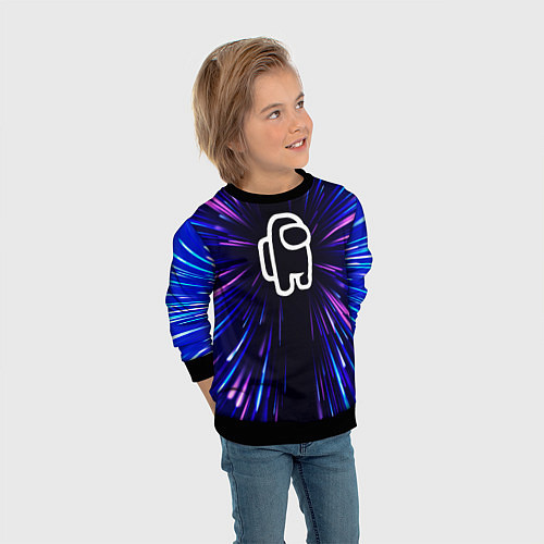Детский свитшот Among Us neon energy / 3D-Черный – фото 3