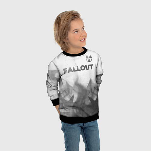Детский свитшот Fallout - white gradient посередине / 3D-Черный – фото 3