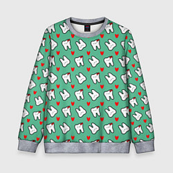 Свитшот детский Довольные зубы, цвет: 3D-меланж