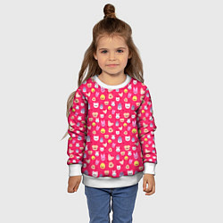 Свитшот детский Skzoo pattern pink, цвет: 3D-белый — фото 2